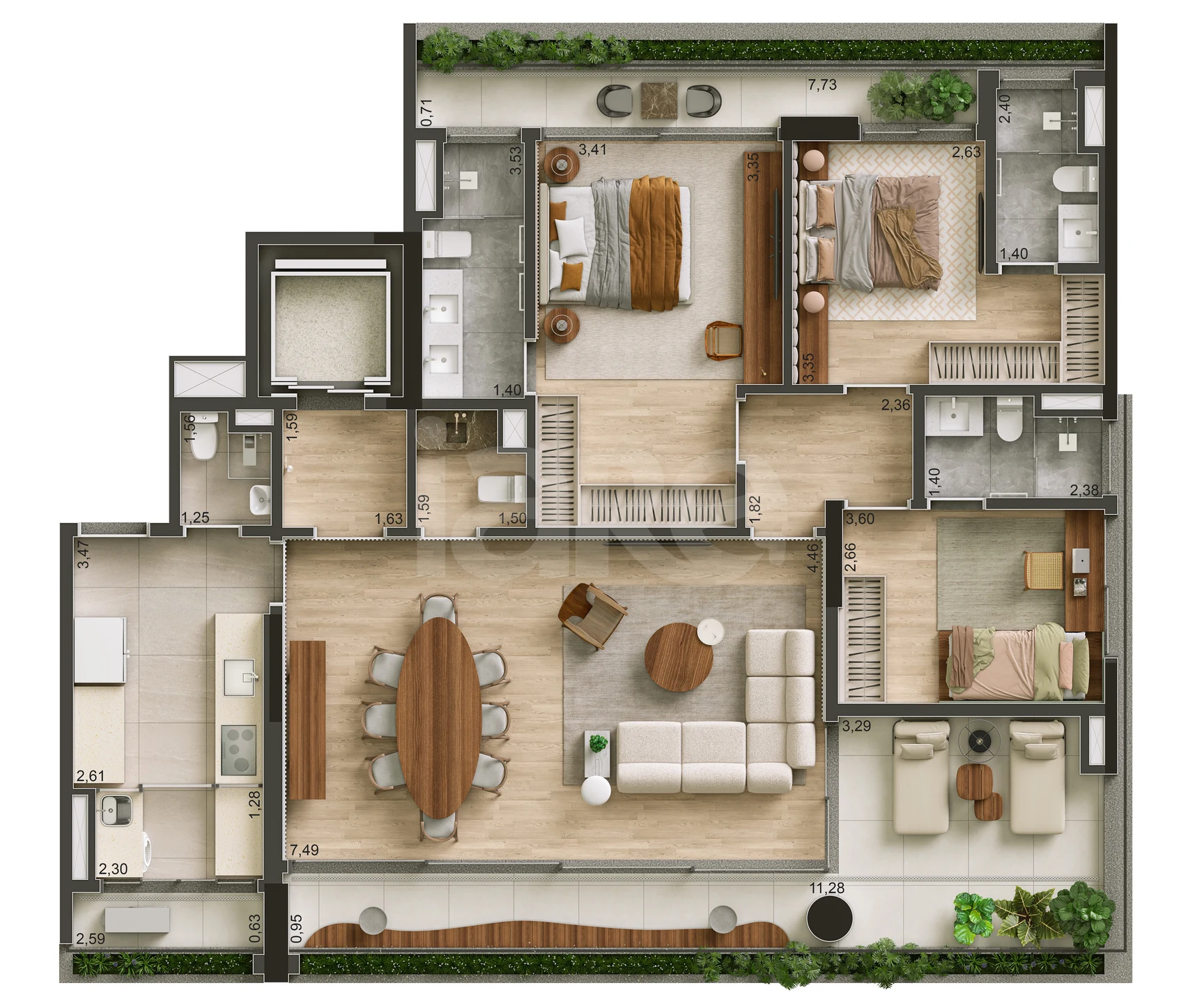 Planta — Apartamento 167,93 m²