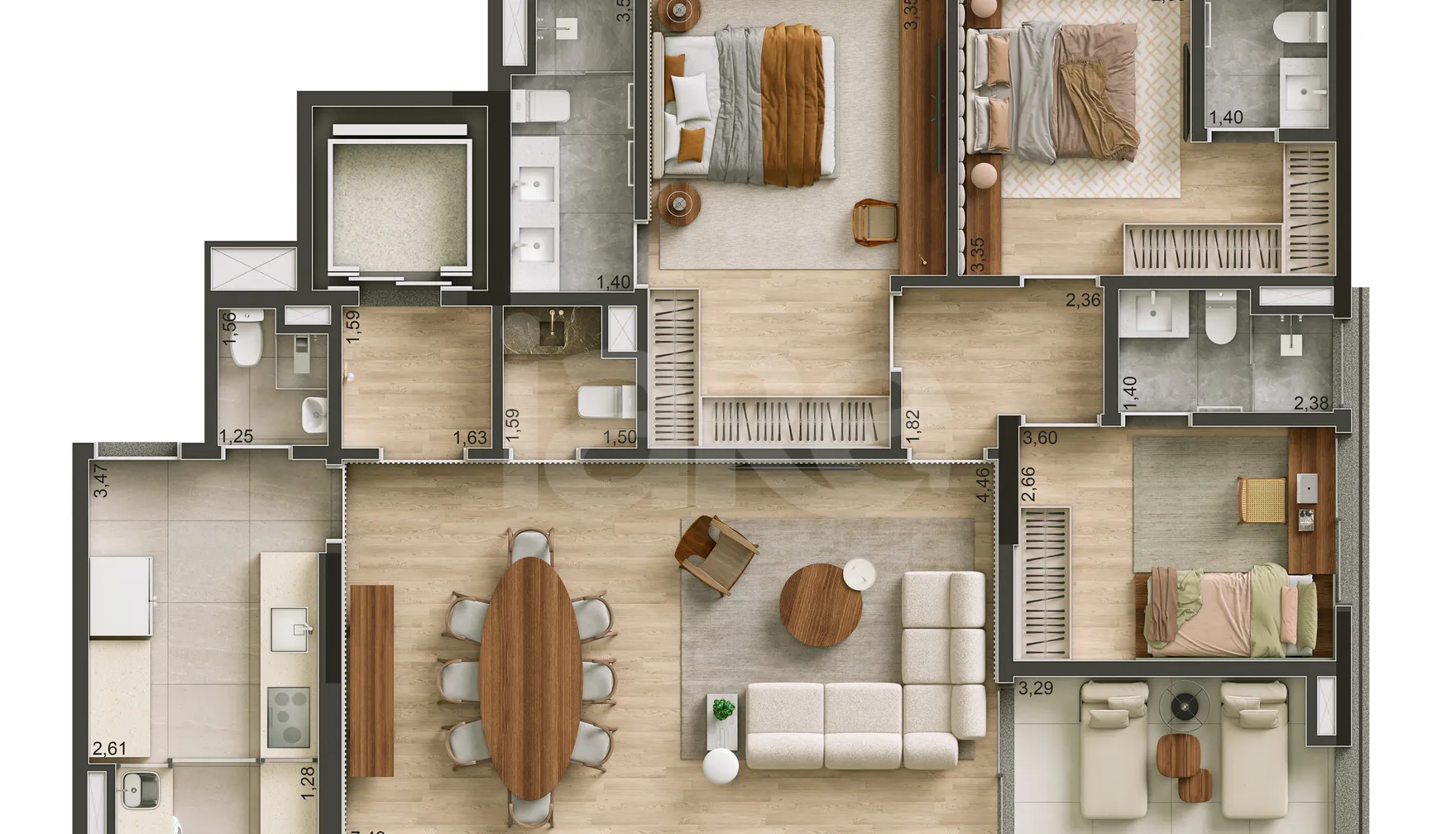 Planta — Apartamento 167,93 m²