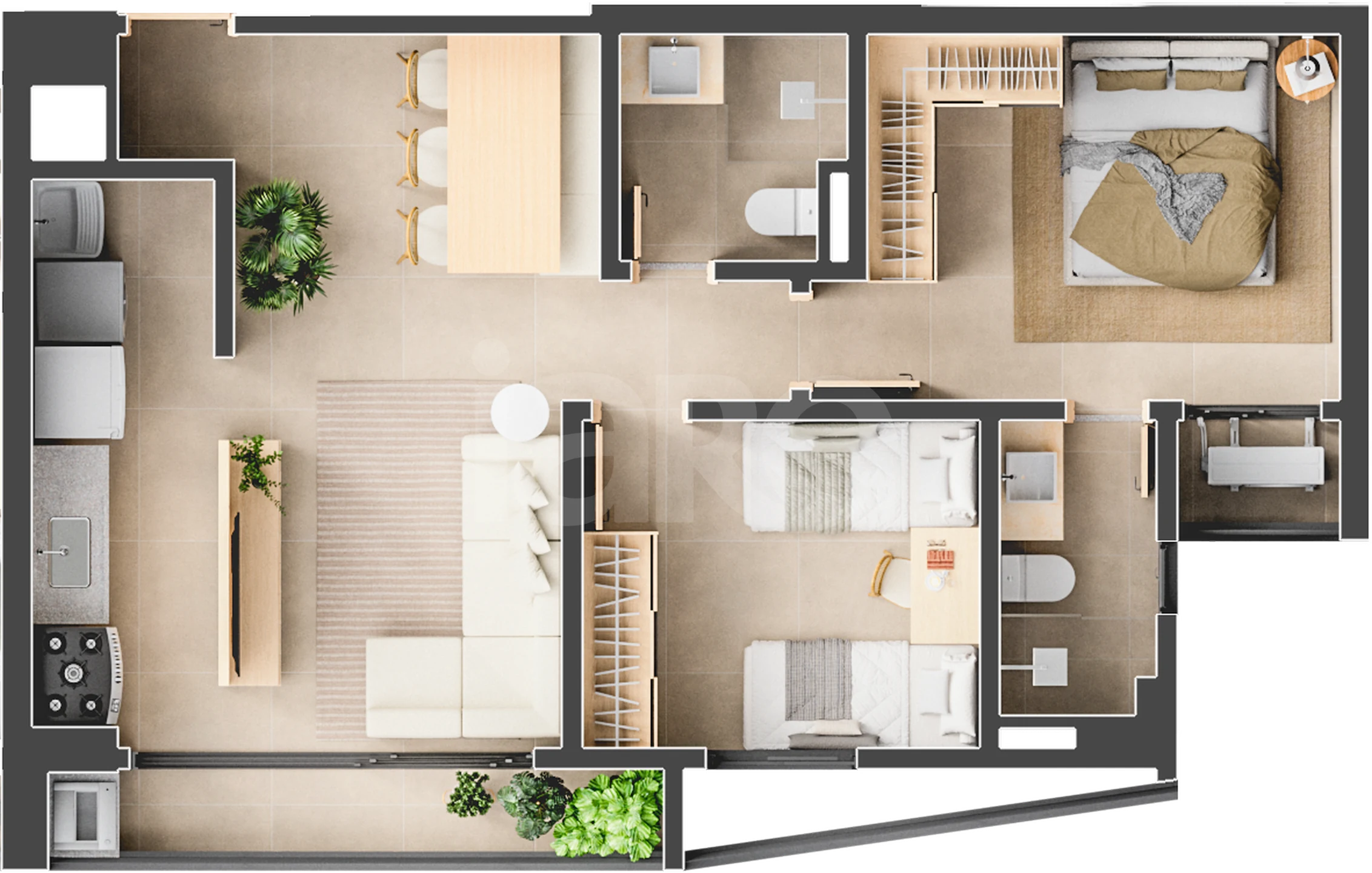 Planta — Apartamento 62,93 m²