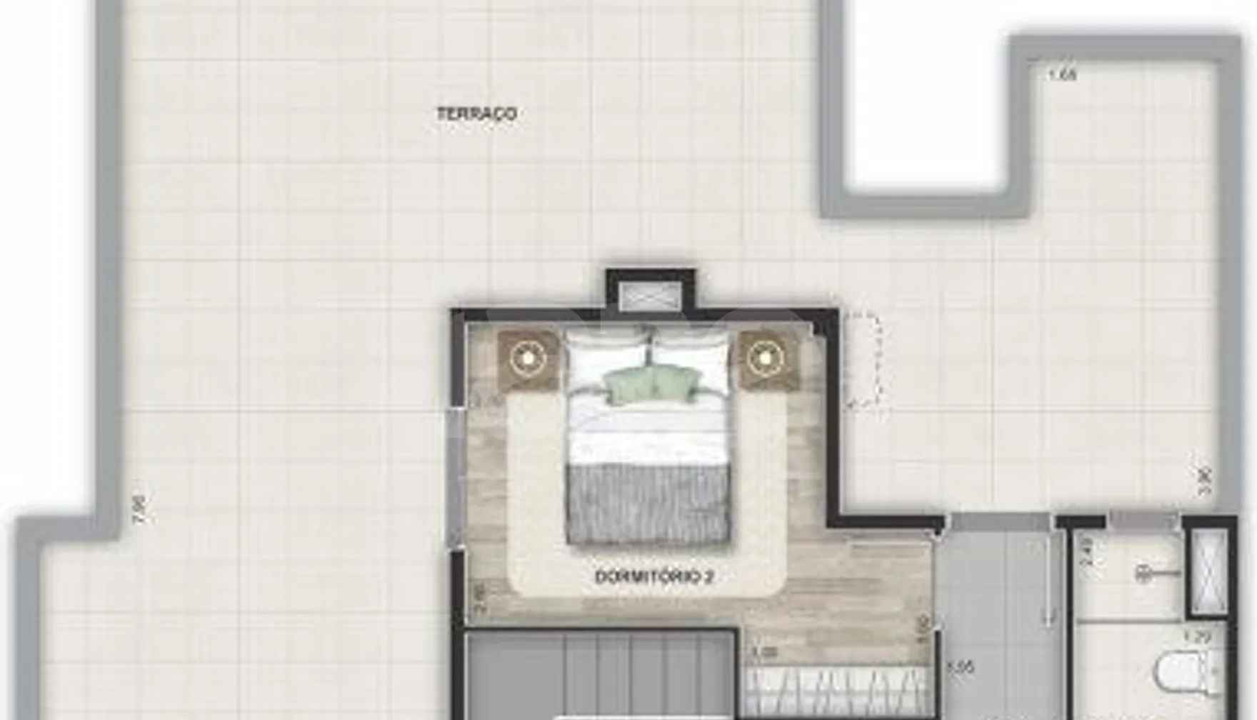 Planta — Cobertura Duplex 138 m²