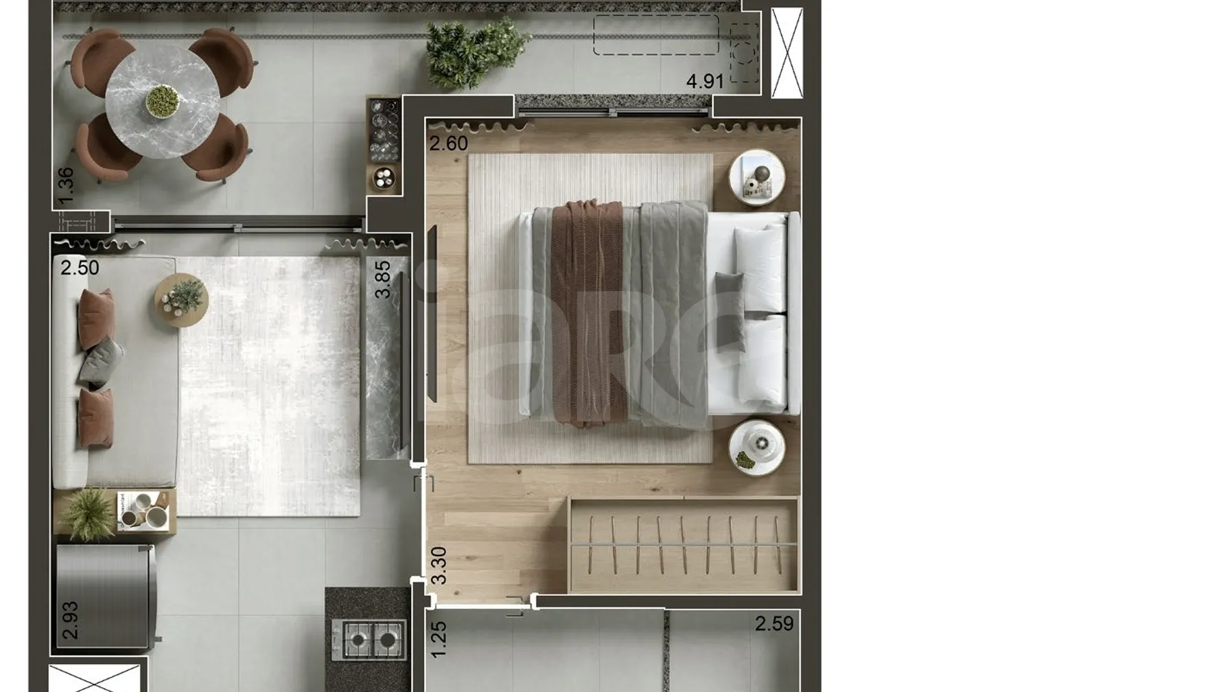 Planta — Apartamento 30,41 m²