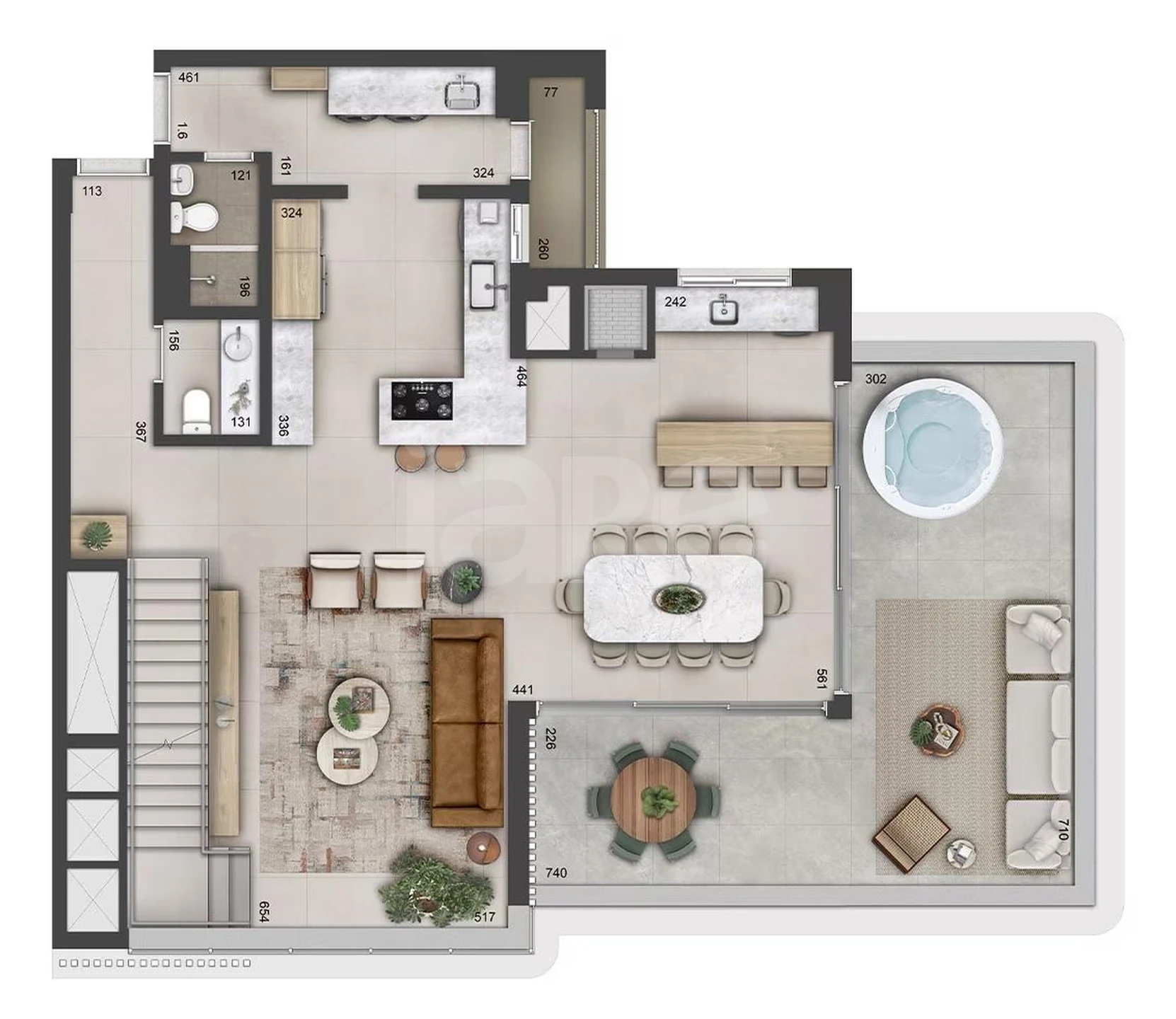 Planta — Cobertura Duplex 357,06 m²