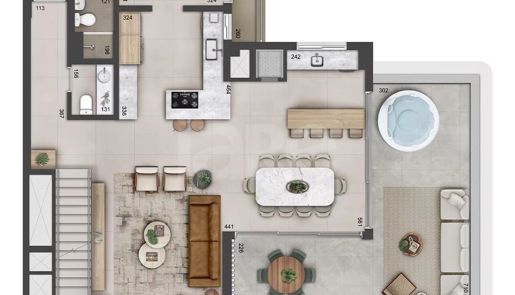 Planta — Cobertura Duplex 357,06 m²