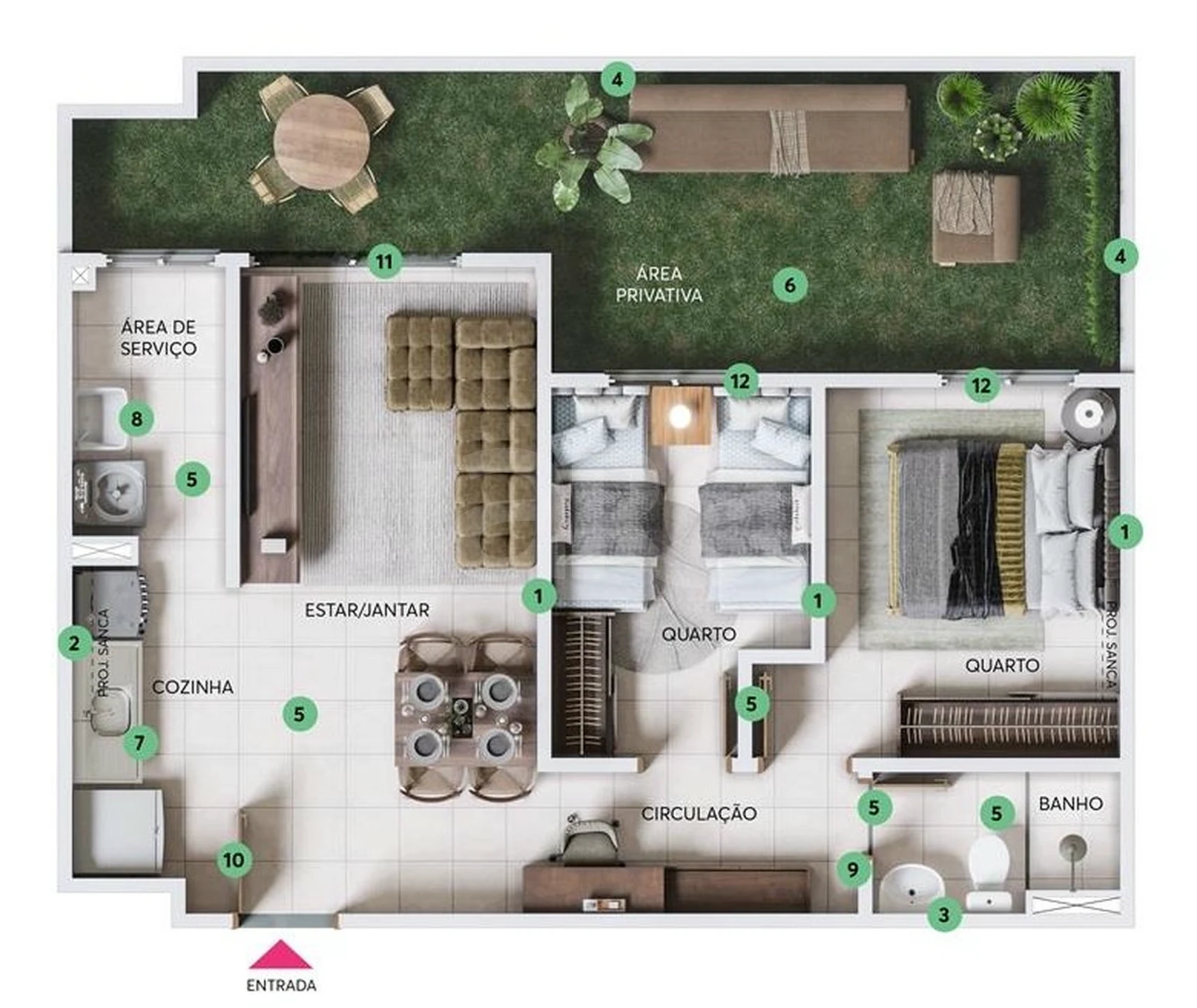 Planta — Garden 65,58 m²