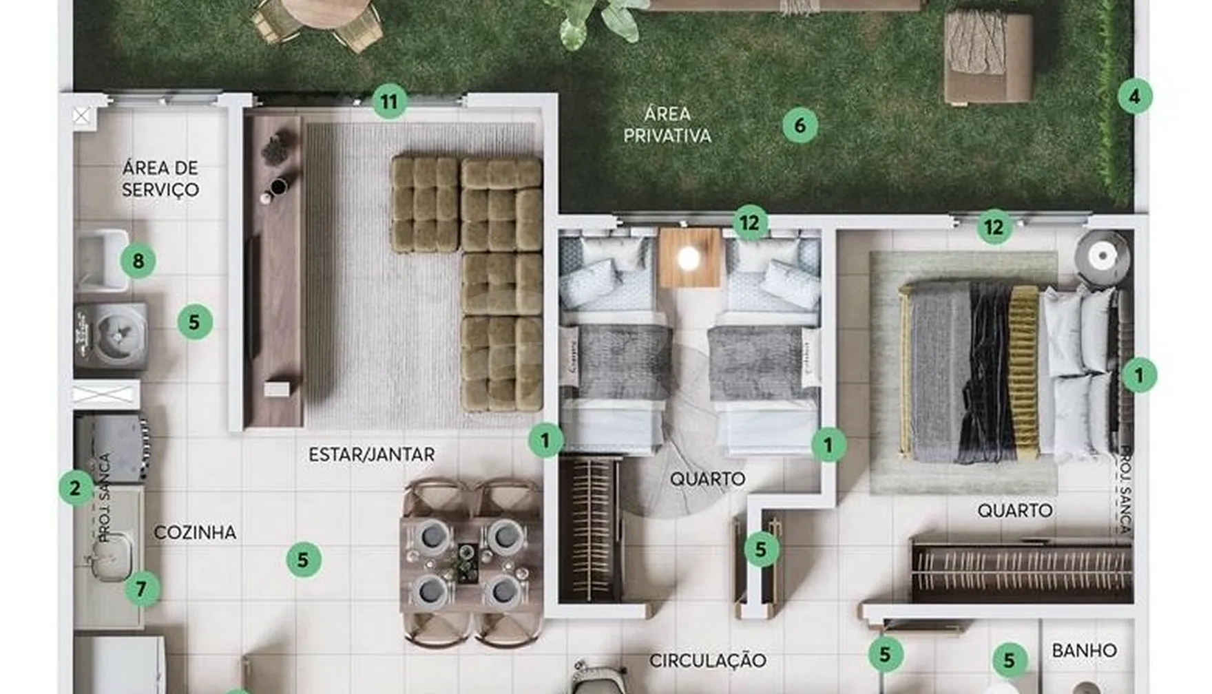 Planta — Garden 65,58 m²