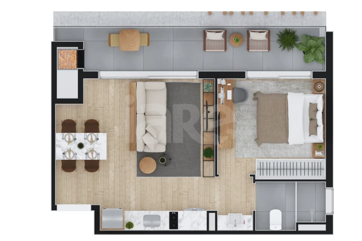 Planta — Apartamento 52,68 m²