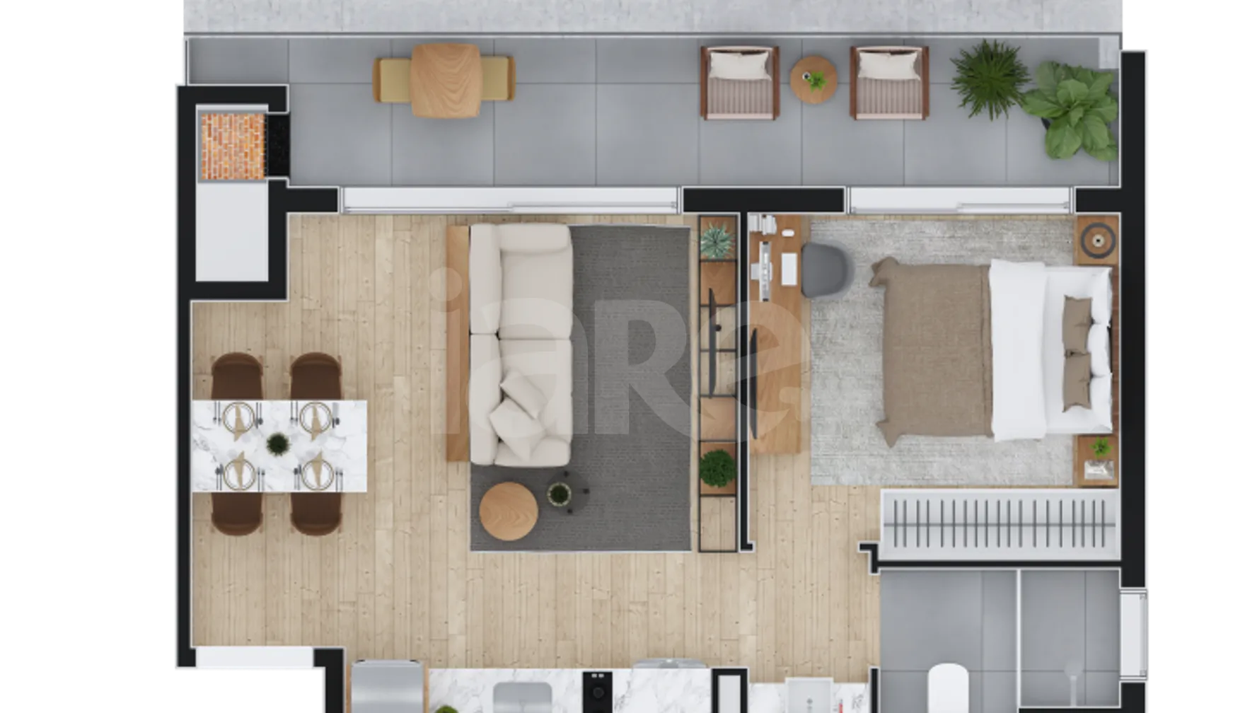 Planta — Apartamento 52,68 m²