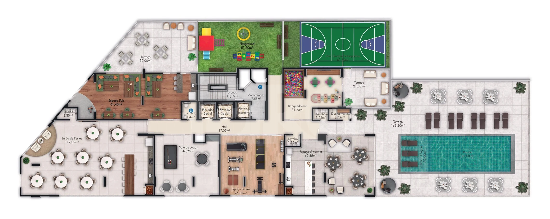 Planta — Pavimento lazer