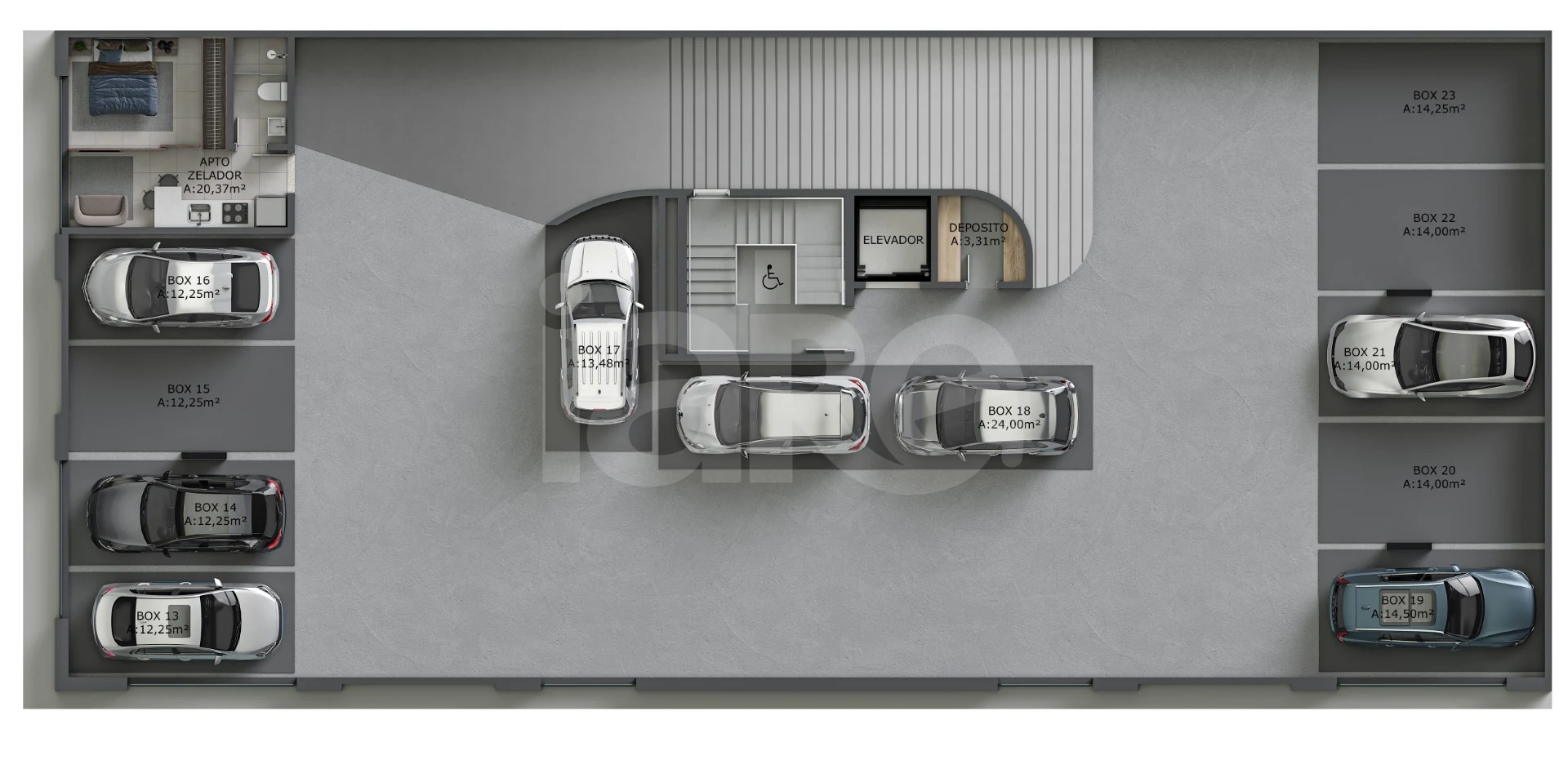 Planta — Pavimento garagem 2