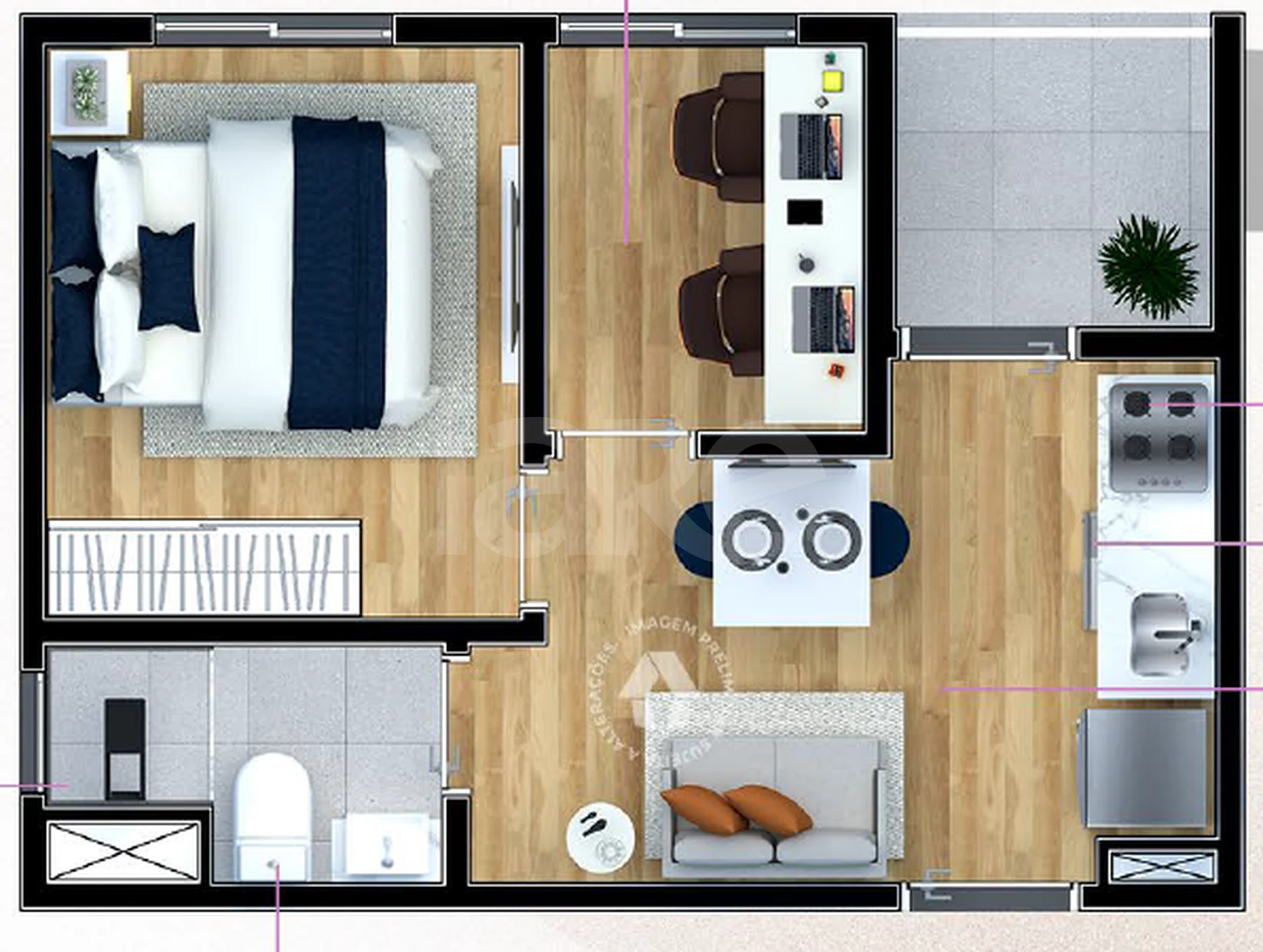 Planta — Apartamento 27,34 m²