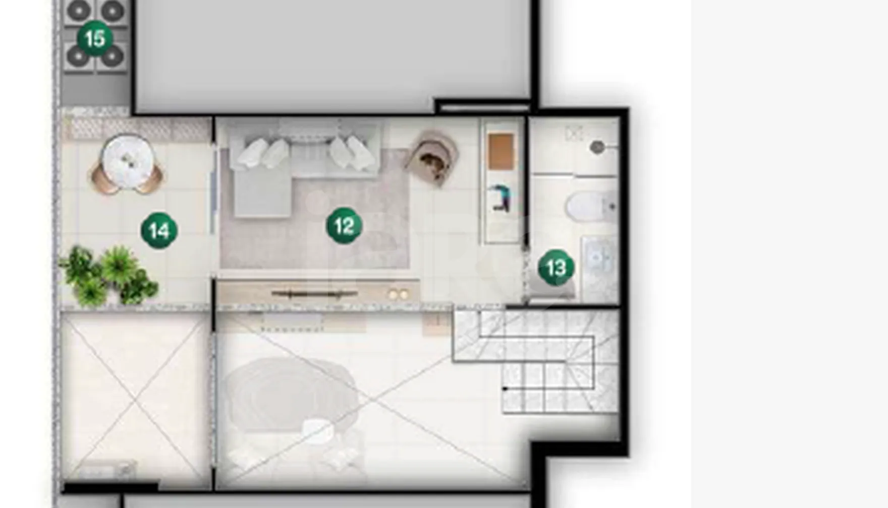 Planta — Garden 135,6 m²