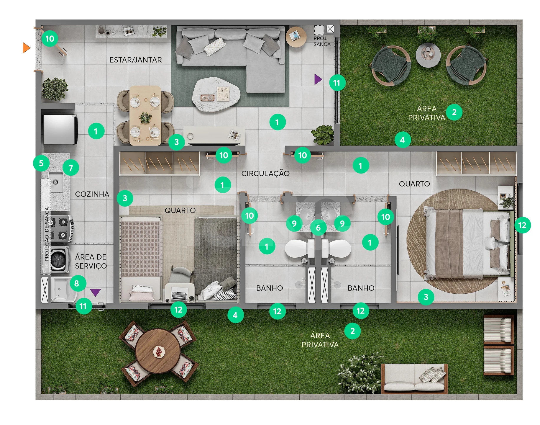 Planta — Garden 78,15 m²