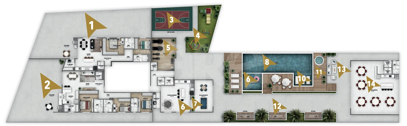 Planta — Pavimento lazer