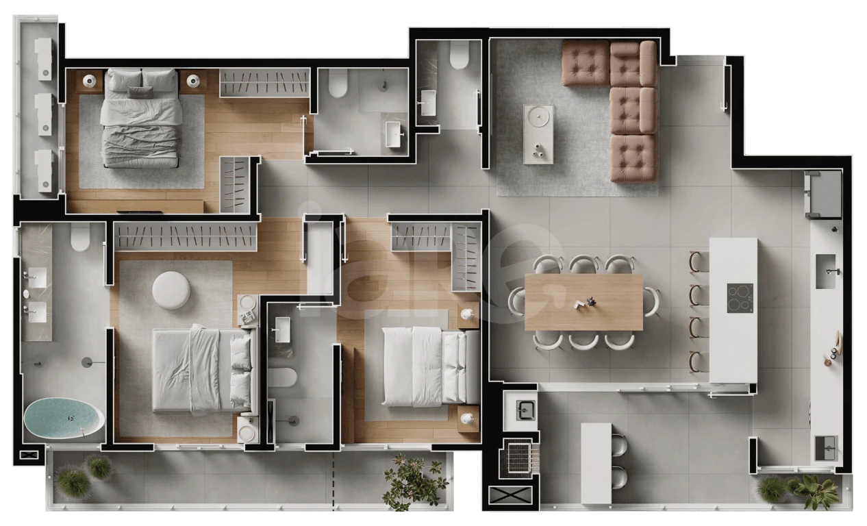 Planta — Apartamento 142,3 m²