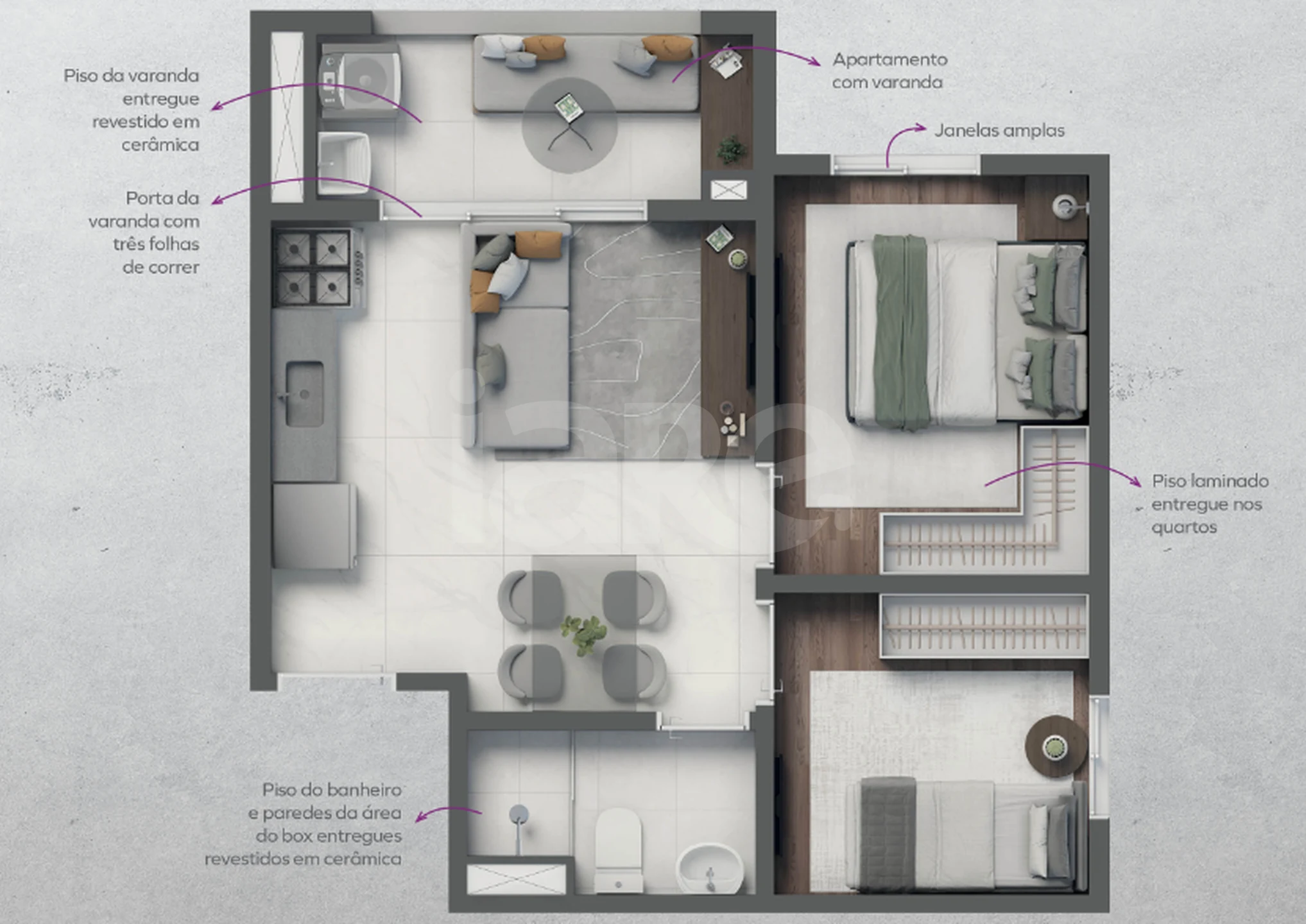 Planta — Apartamento 38,9 m²