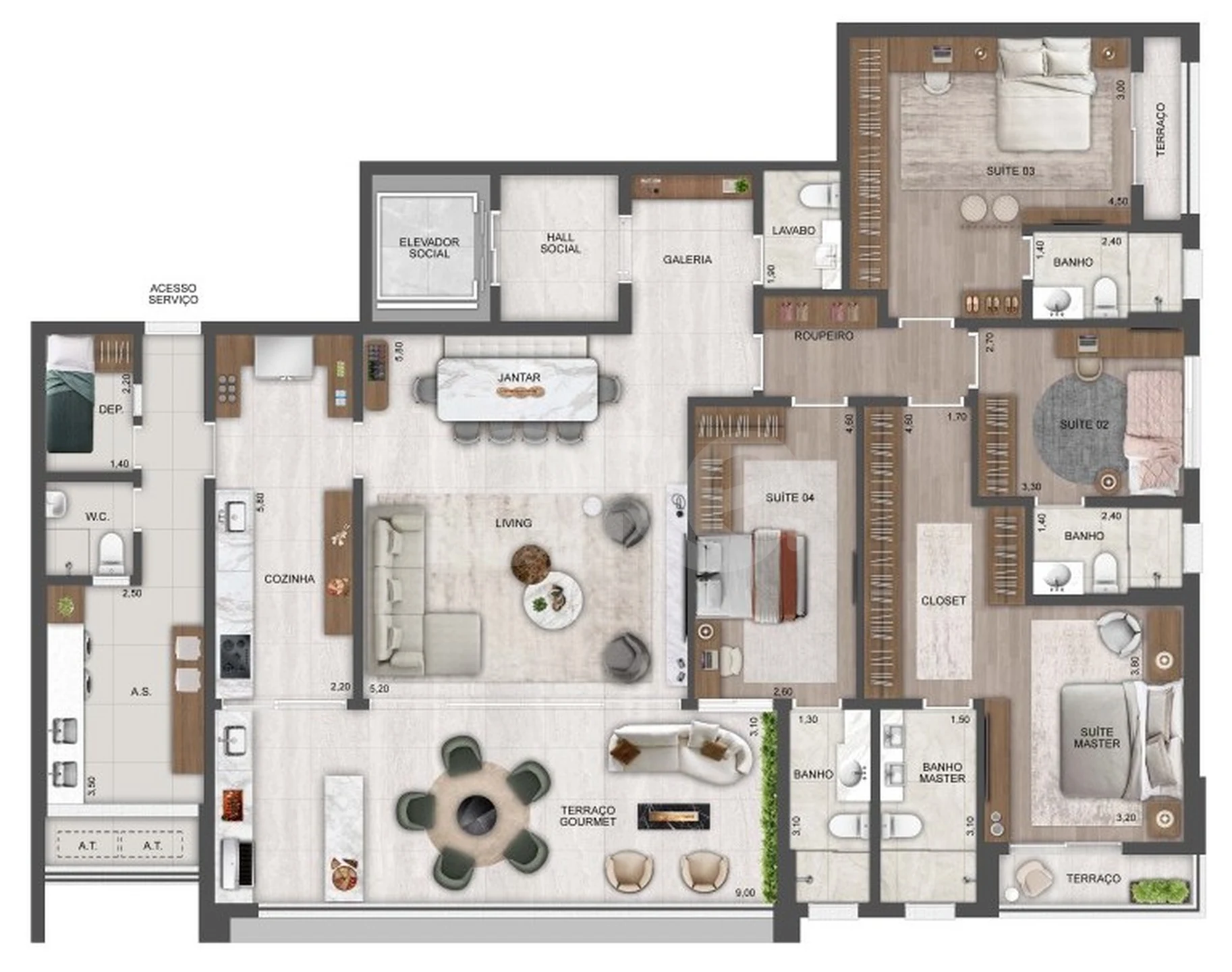 Planta — Apartamento 215,11 m²