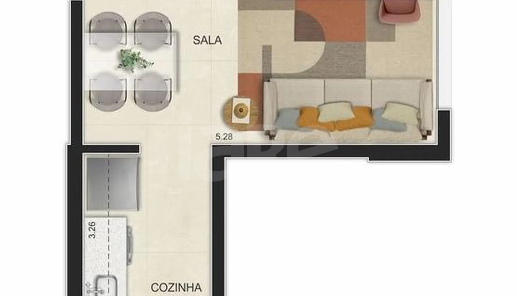 Planta — Apartamento 40,47 m²