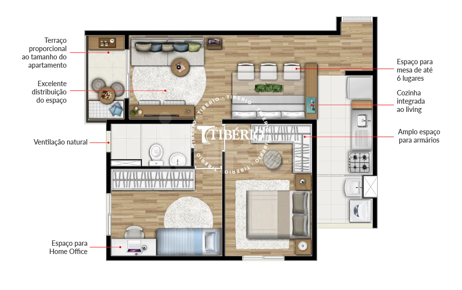 Planta — Apartamento 60 m²