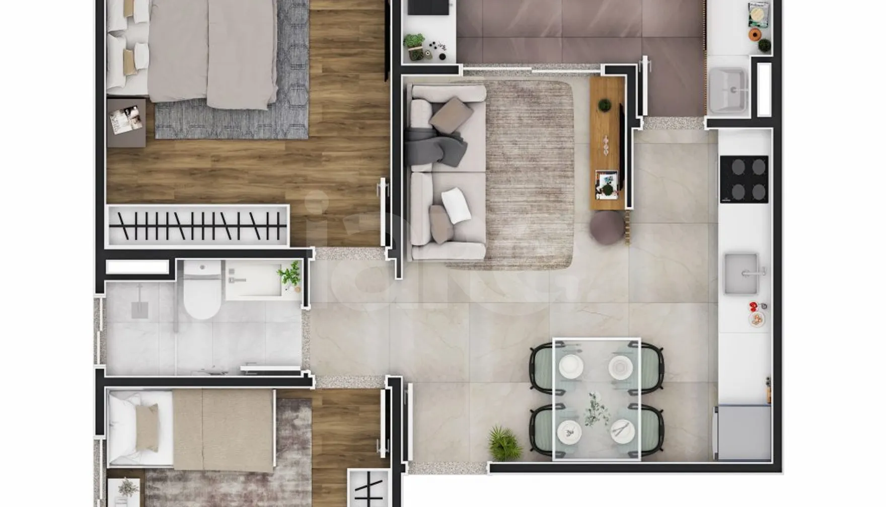 Planta — Apartamento 52,29 m²