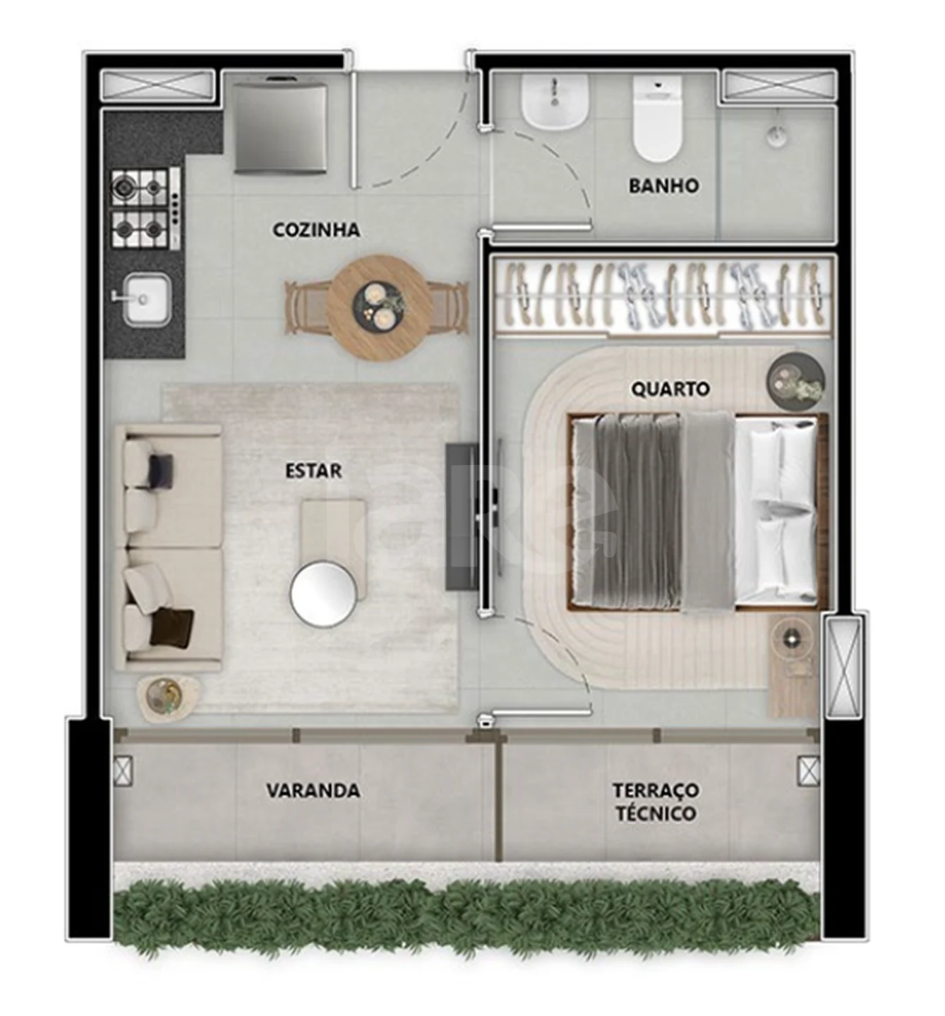 Planta — Apartamento 36,14 m²
