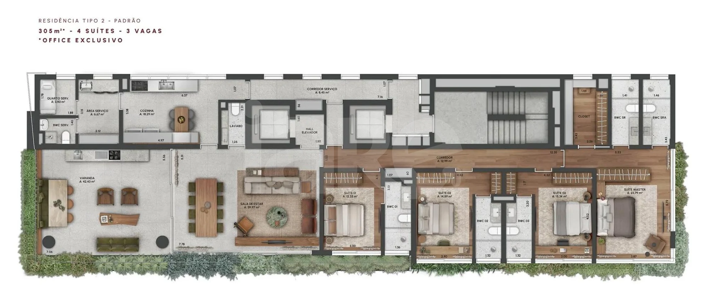Planta — Apartamento 307,13 m²