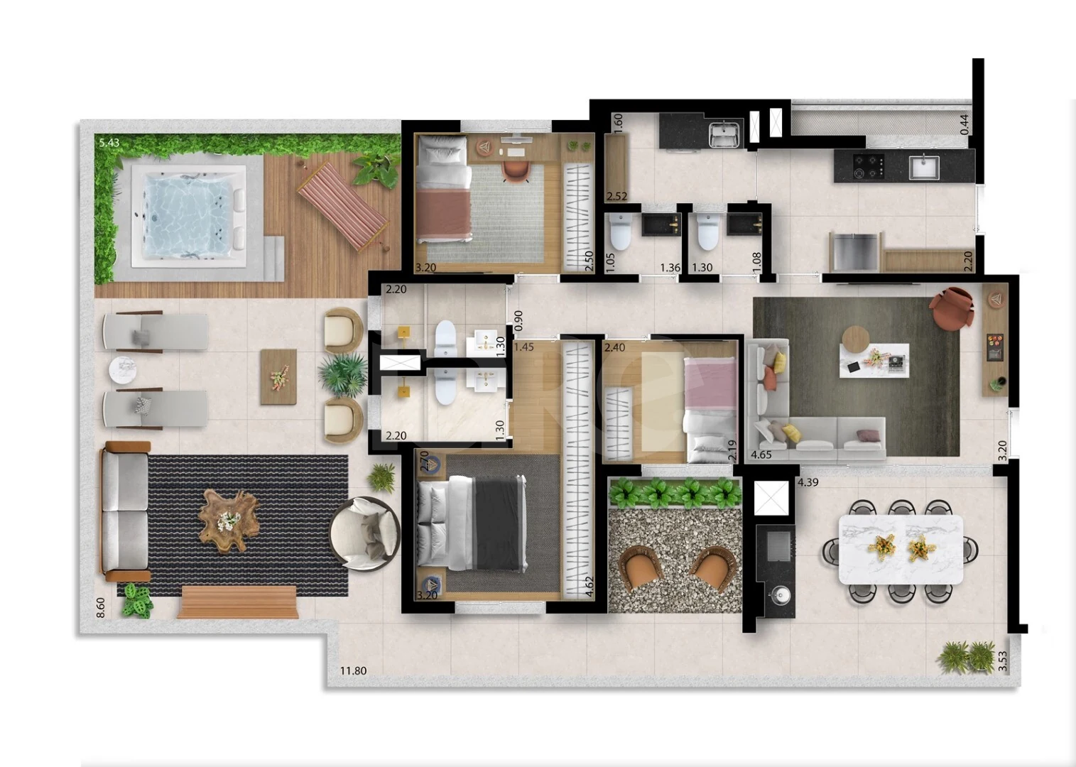 Planta — Garden 156,52 m²