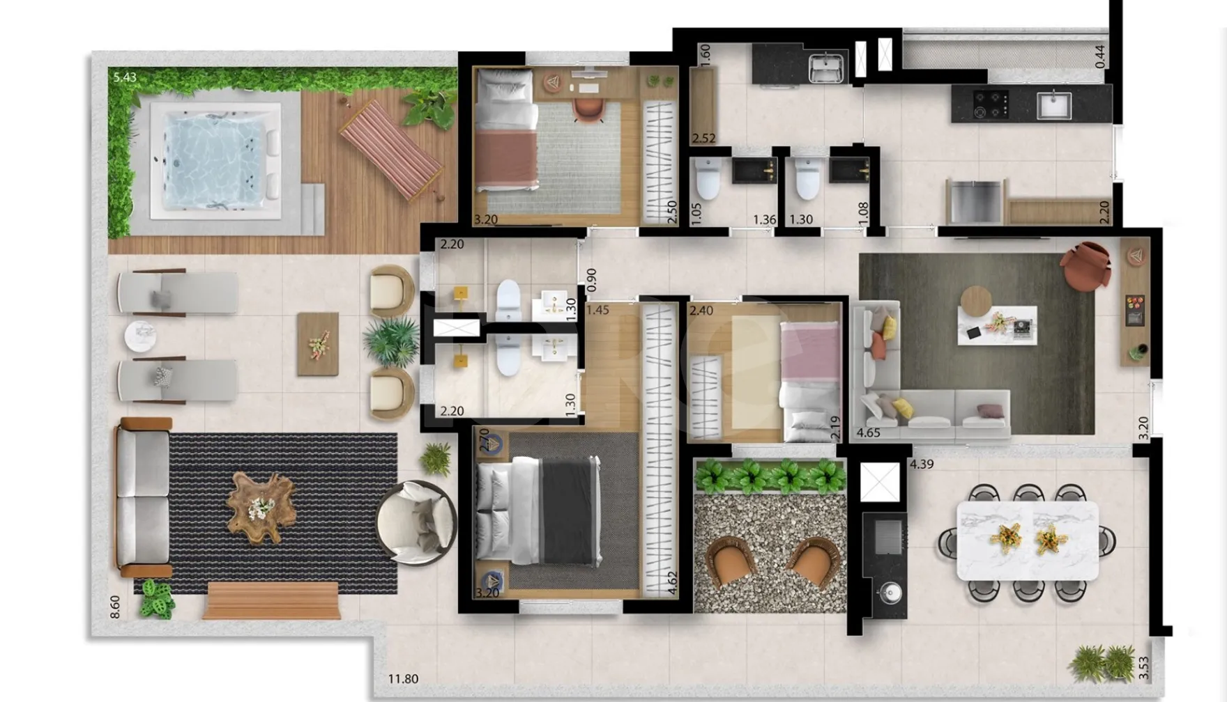 Planta — Garden 156,52 m²