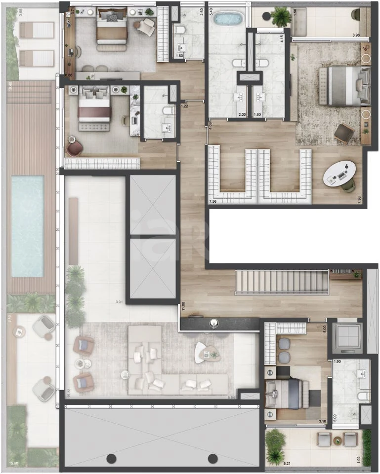 Planta — Cobertura Duplex 585 m²