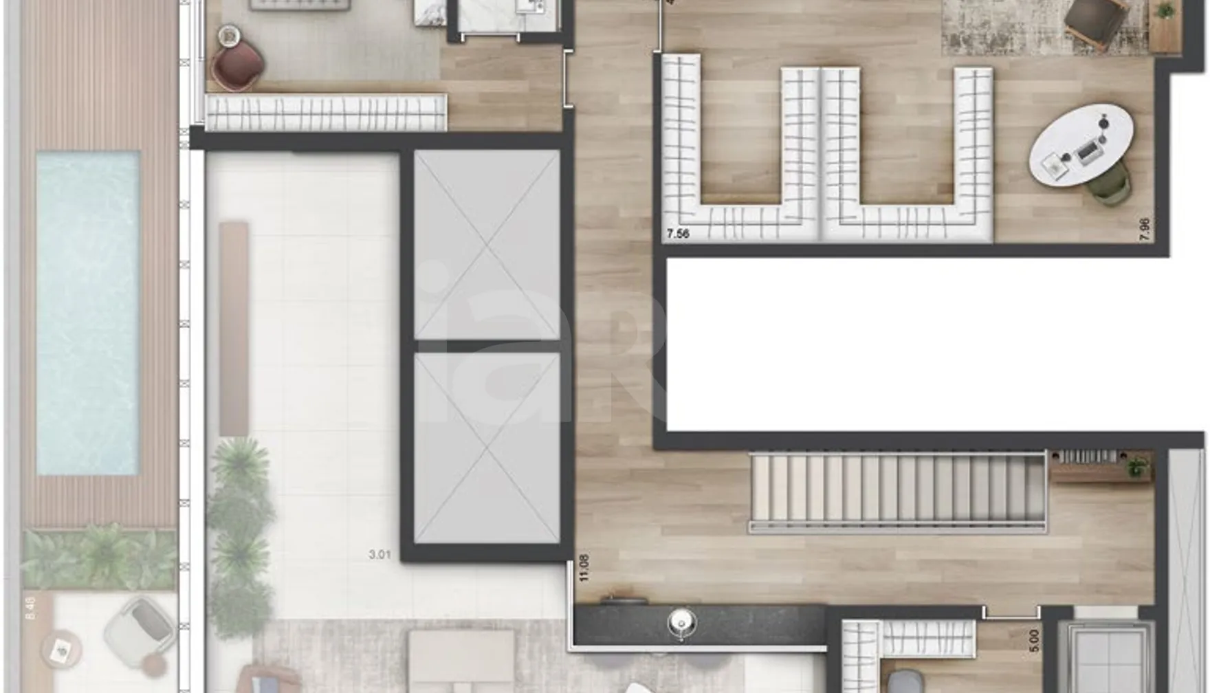 Planta — Cobertura Duplex 585 m²