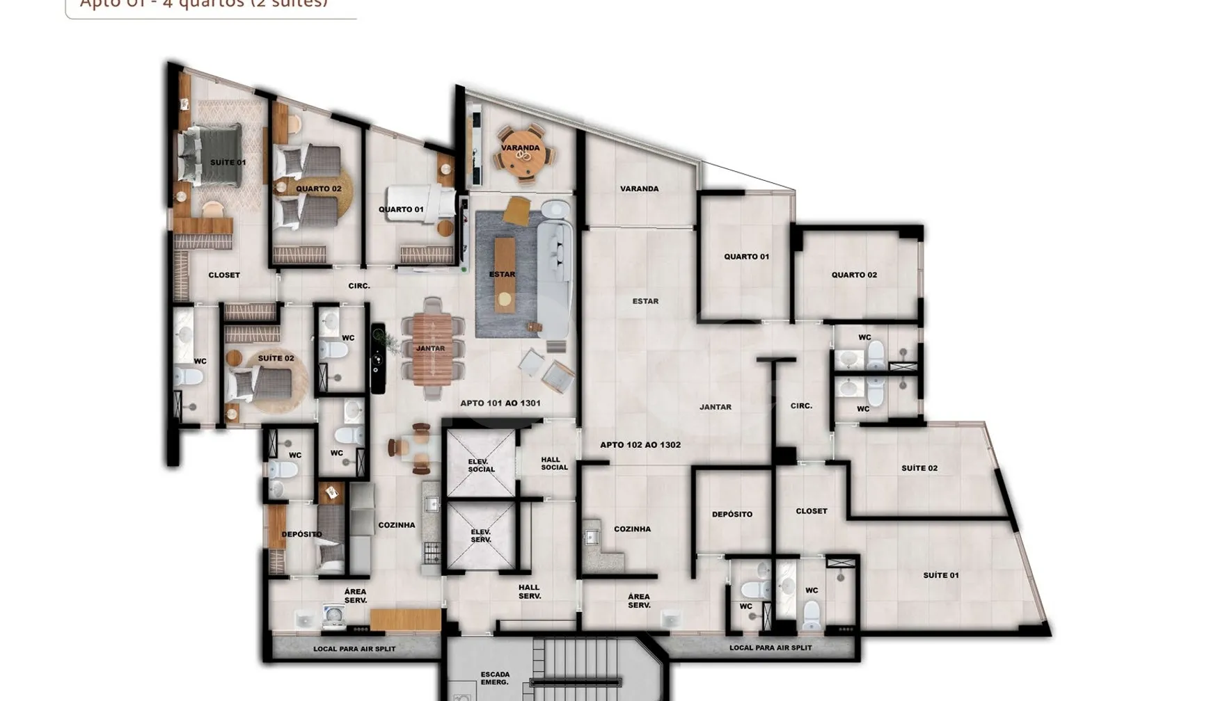 Planta — Apartamento 127,89 m²