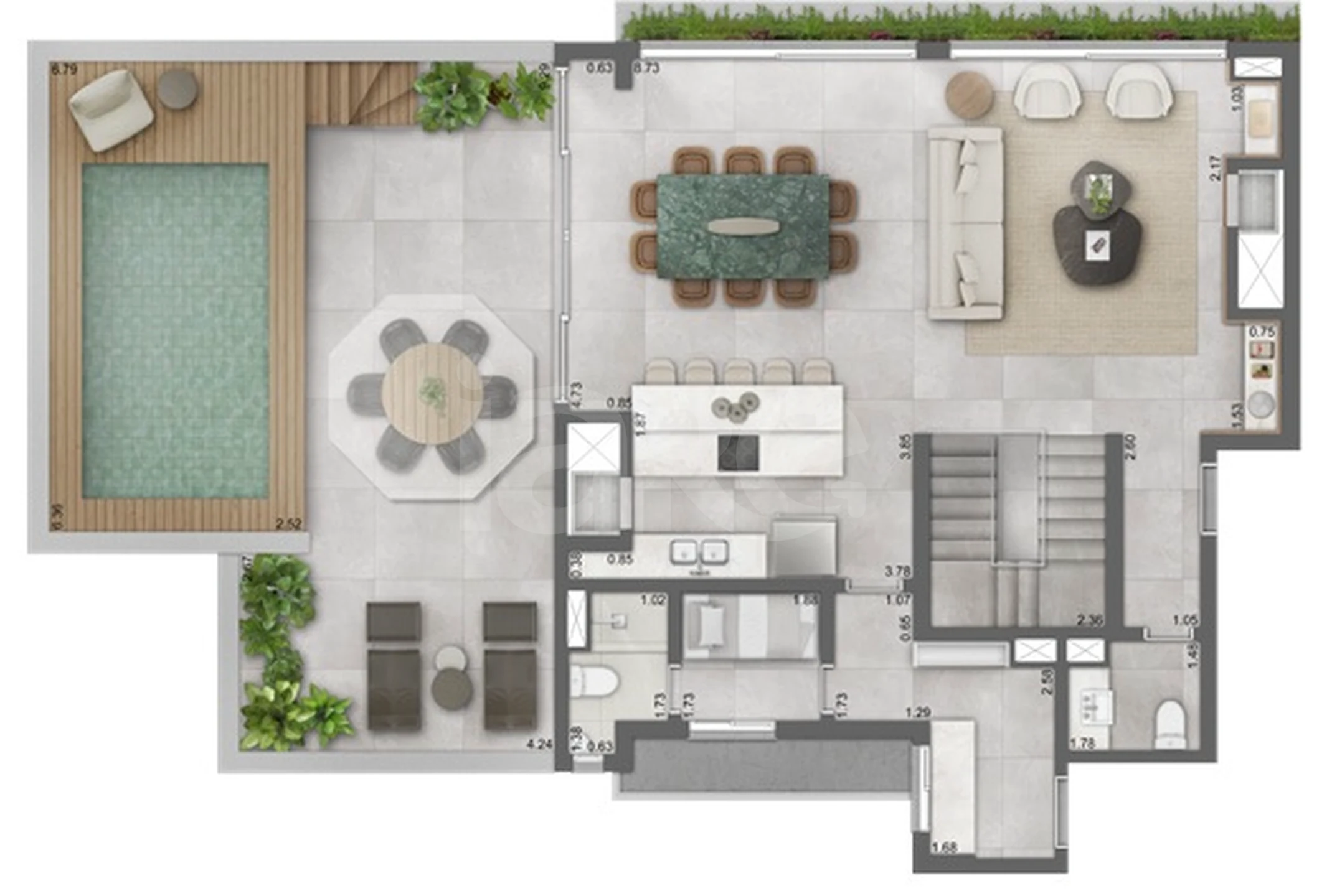 Planta — Cobertura Duplex 335,96 m²