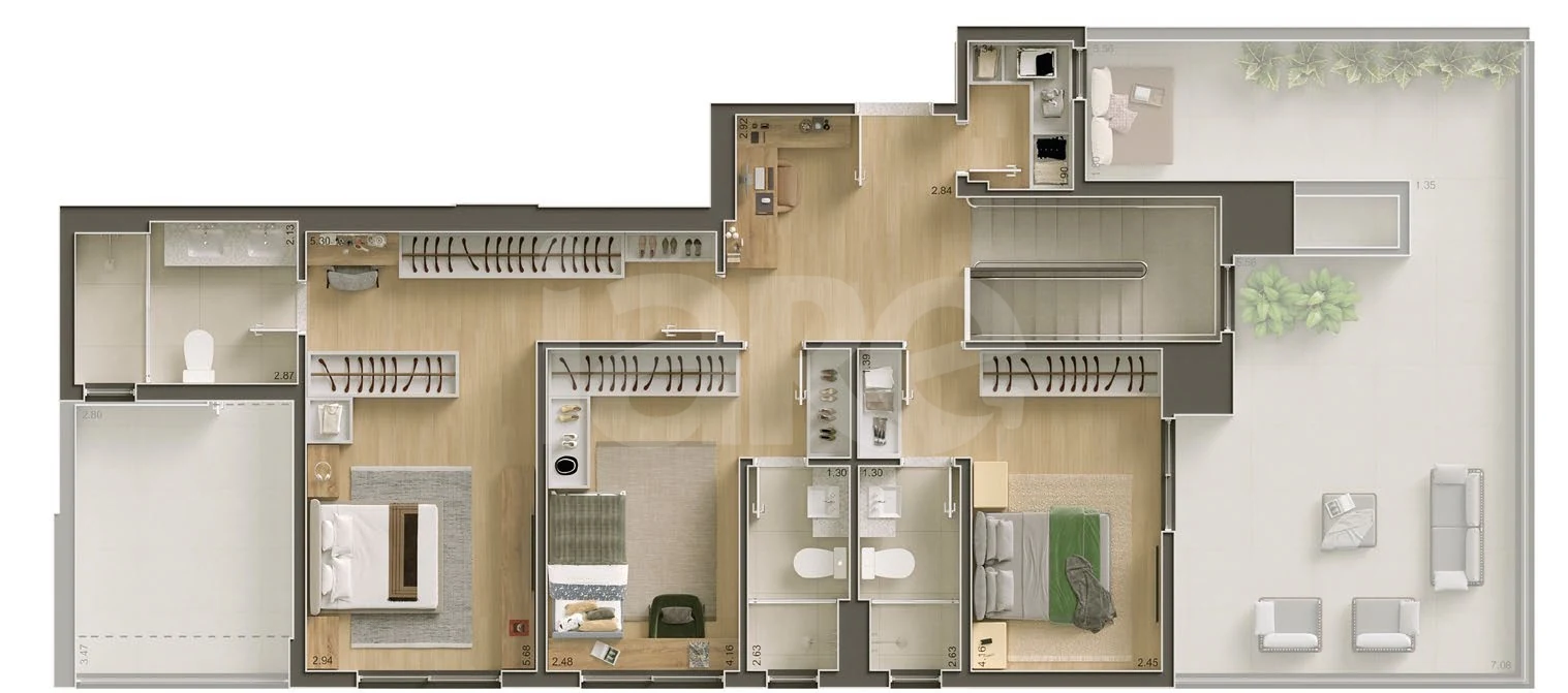 Planta — Garden 236,72 m² · 1º pavimento