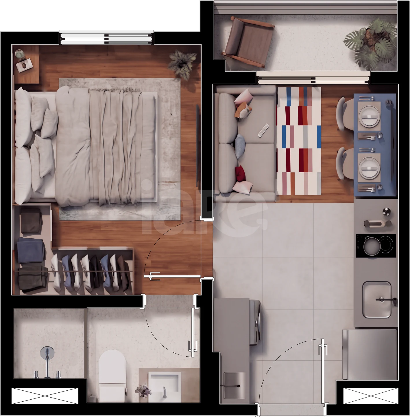 Planta — Apartamento 25,17 m²