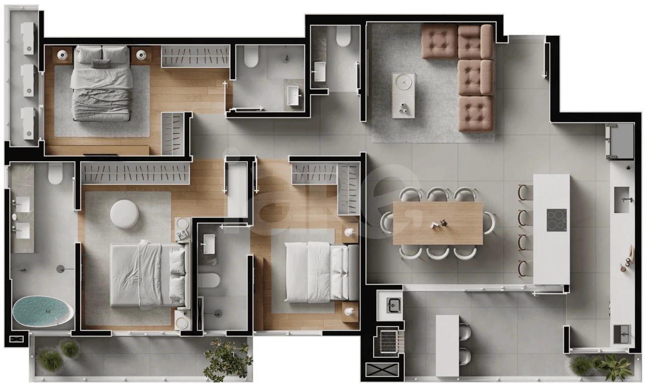 Planta — Garden 145 m²
