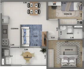 Planta — Apartamento 42 m²