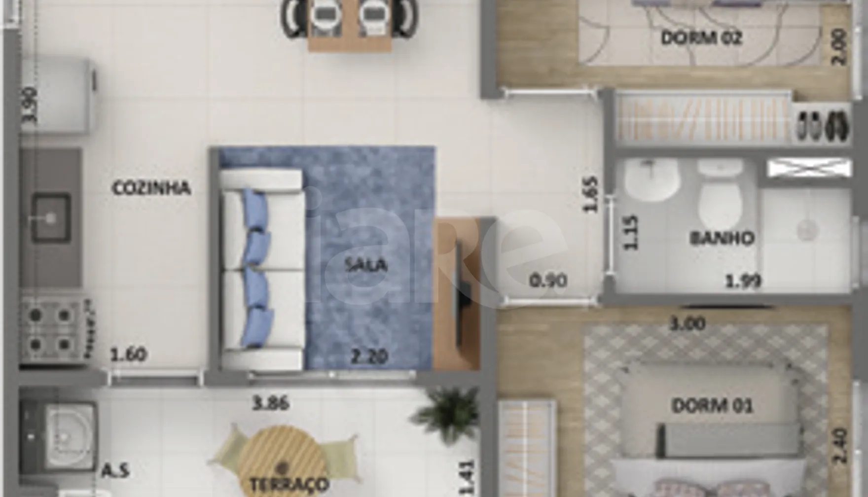 Planta — Apartamento 42 m²