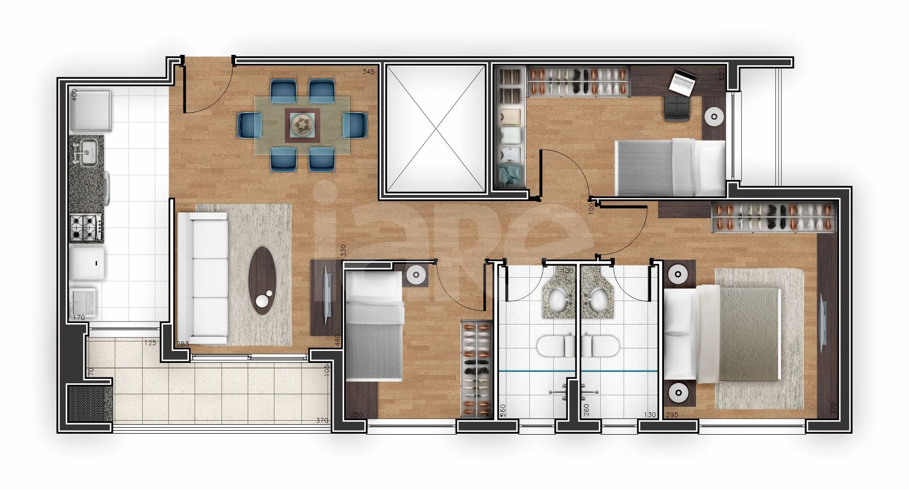 Planta — Apartamento 78,22 m²