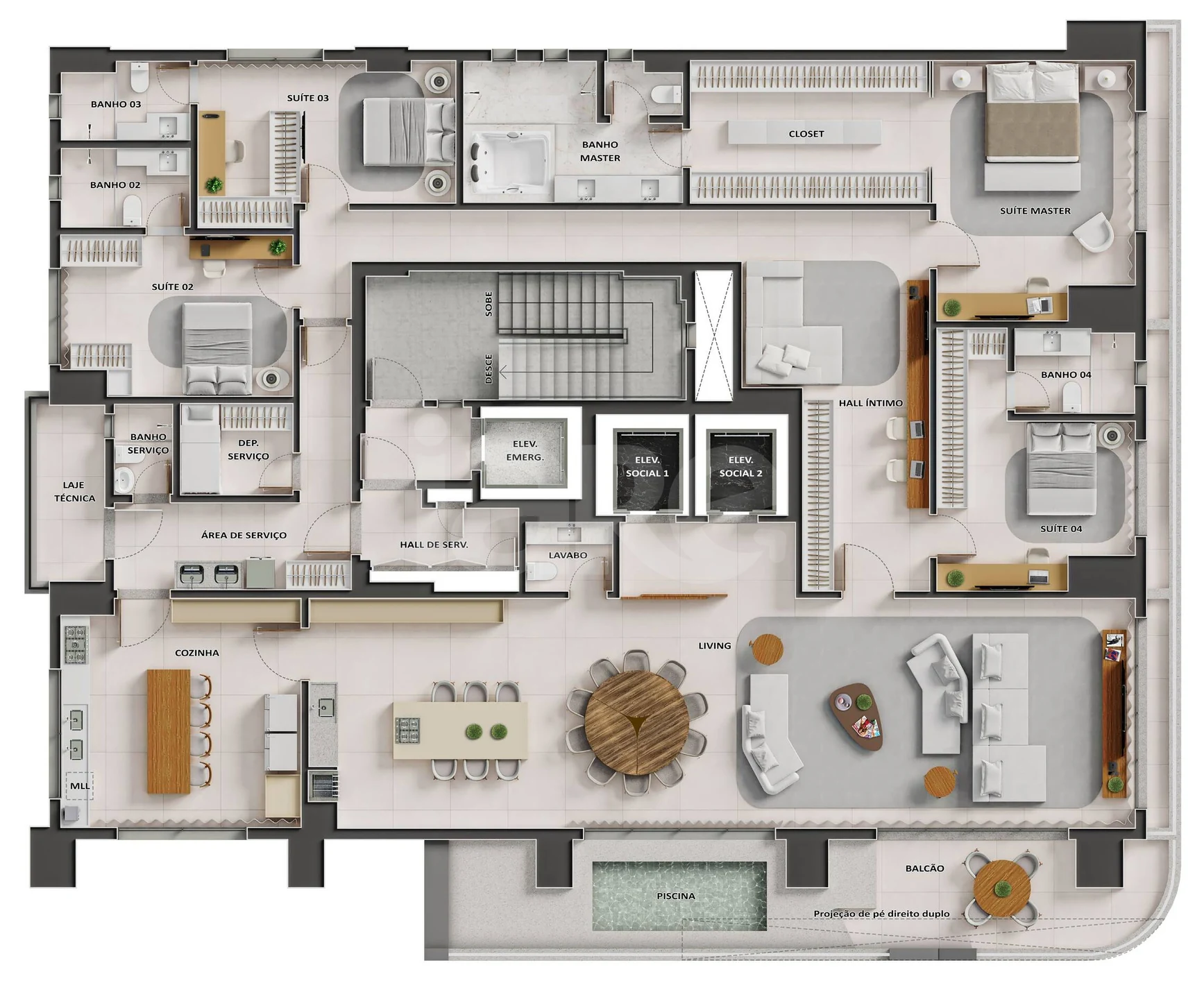 Planta — Apartamento 393 m²