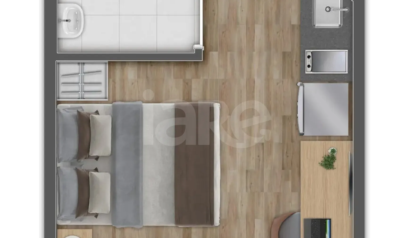 Planta — Studio 19,01 m²