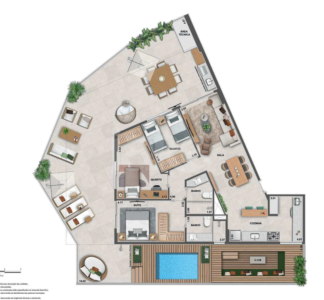 Planta — Garden 183,74 m² · 1º pavimento