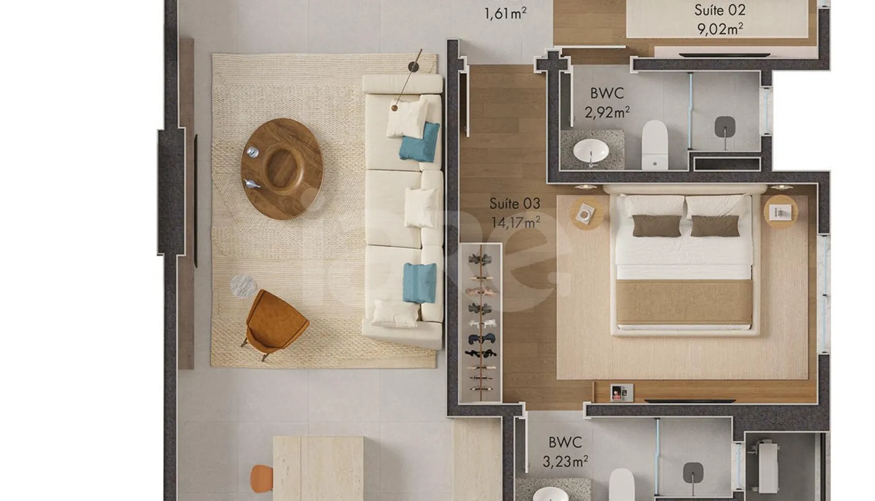 Planta — Apartamento 130,84 m²