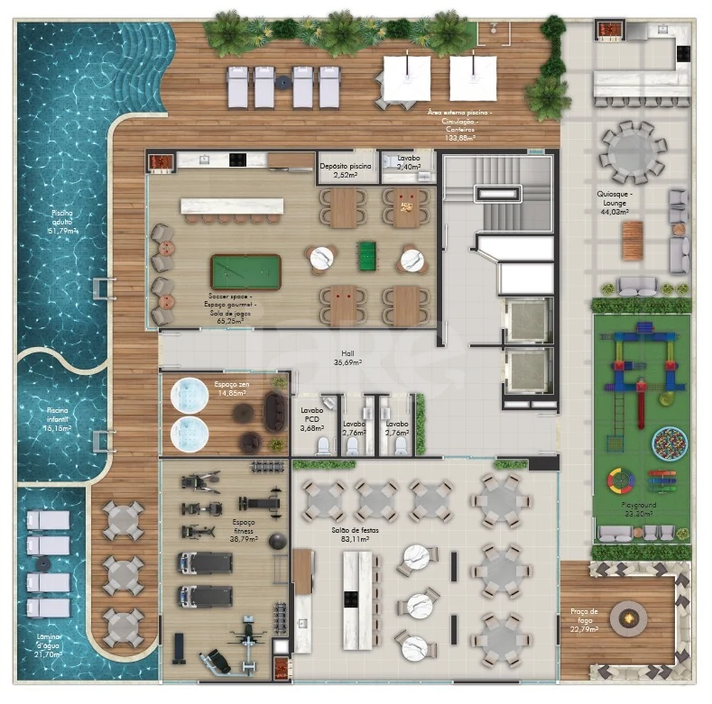 Planta — Pavimento lazer