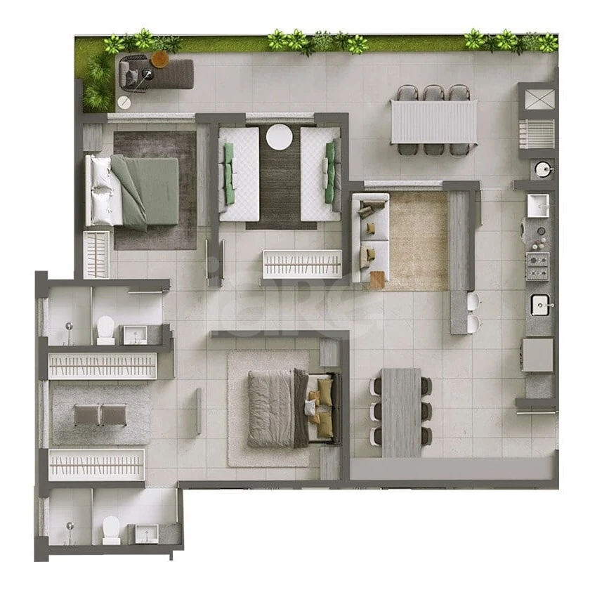Planta — Garden 96,97 m²