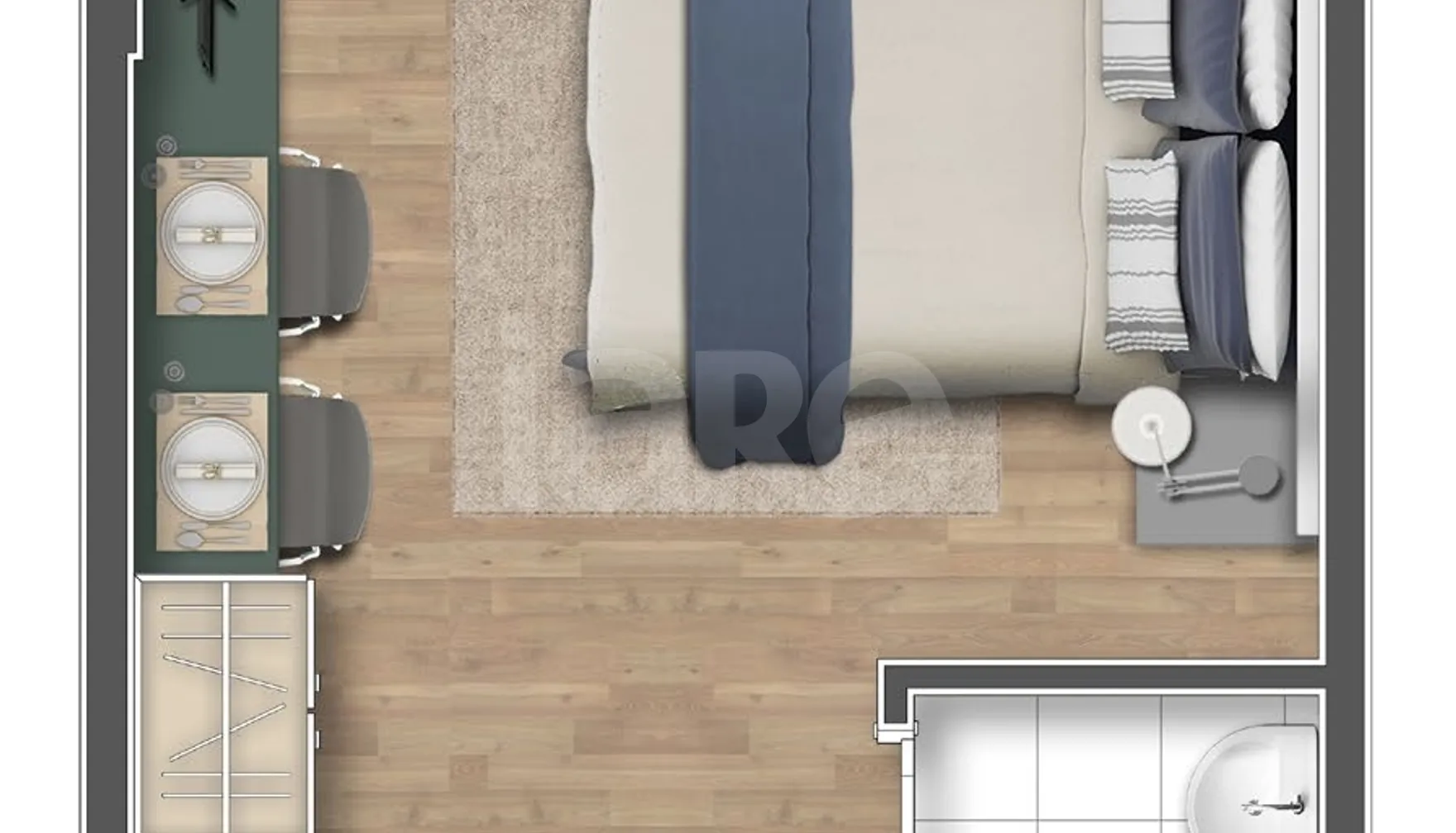 Planta — Studio 21,1 m²