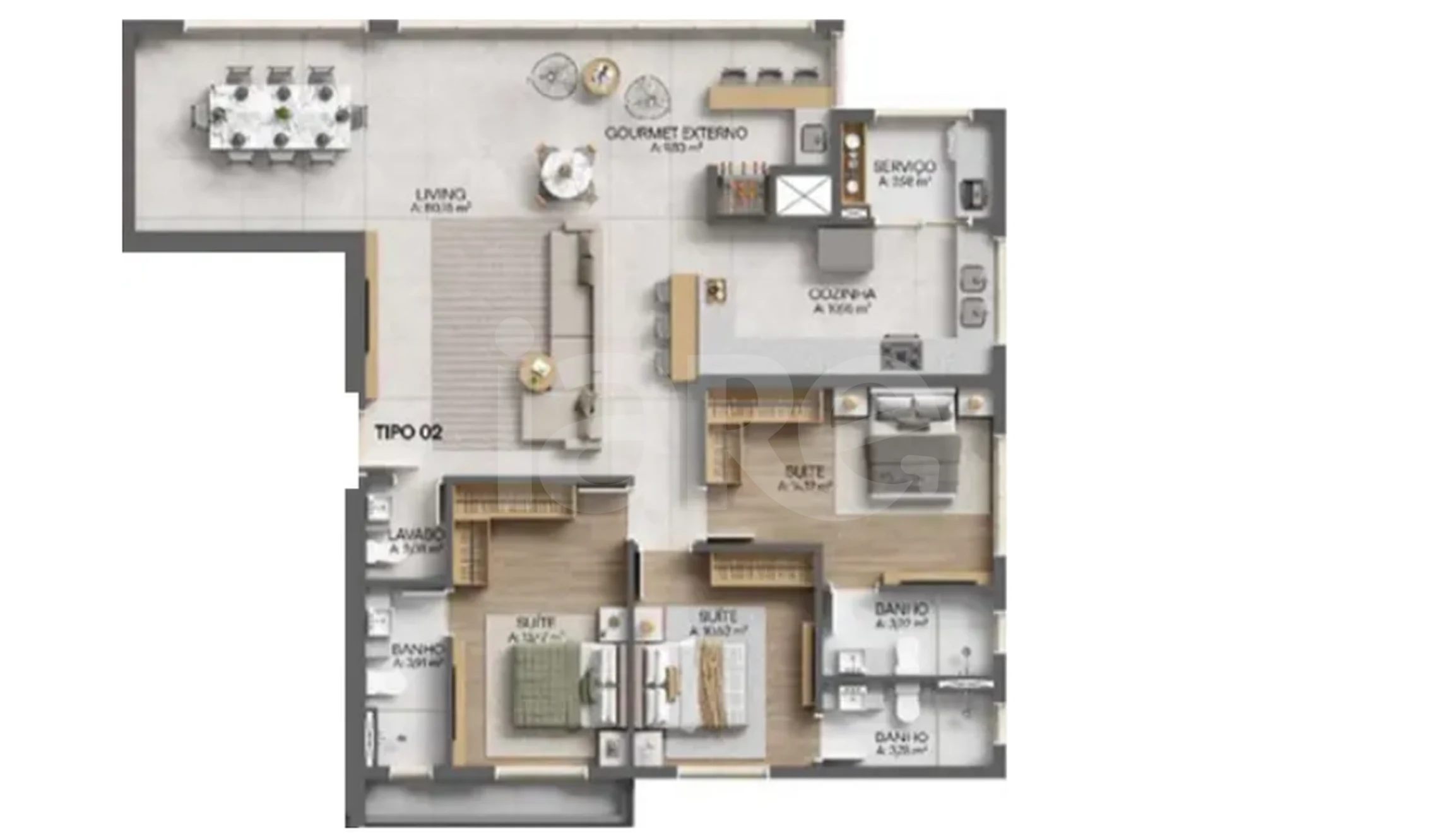 Planta — Apartamento 142,31 m²