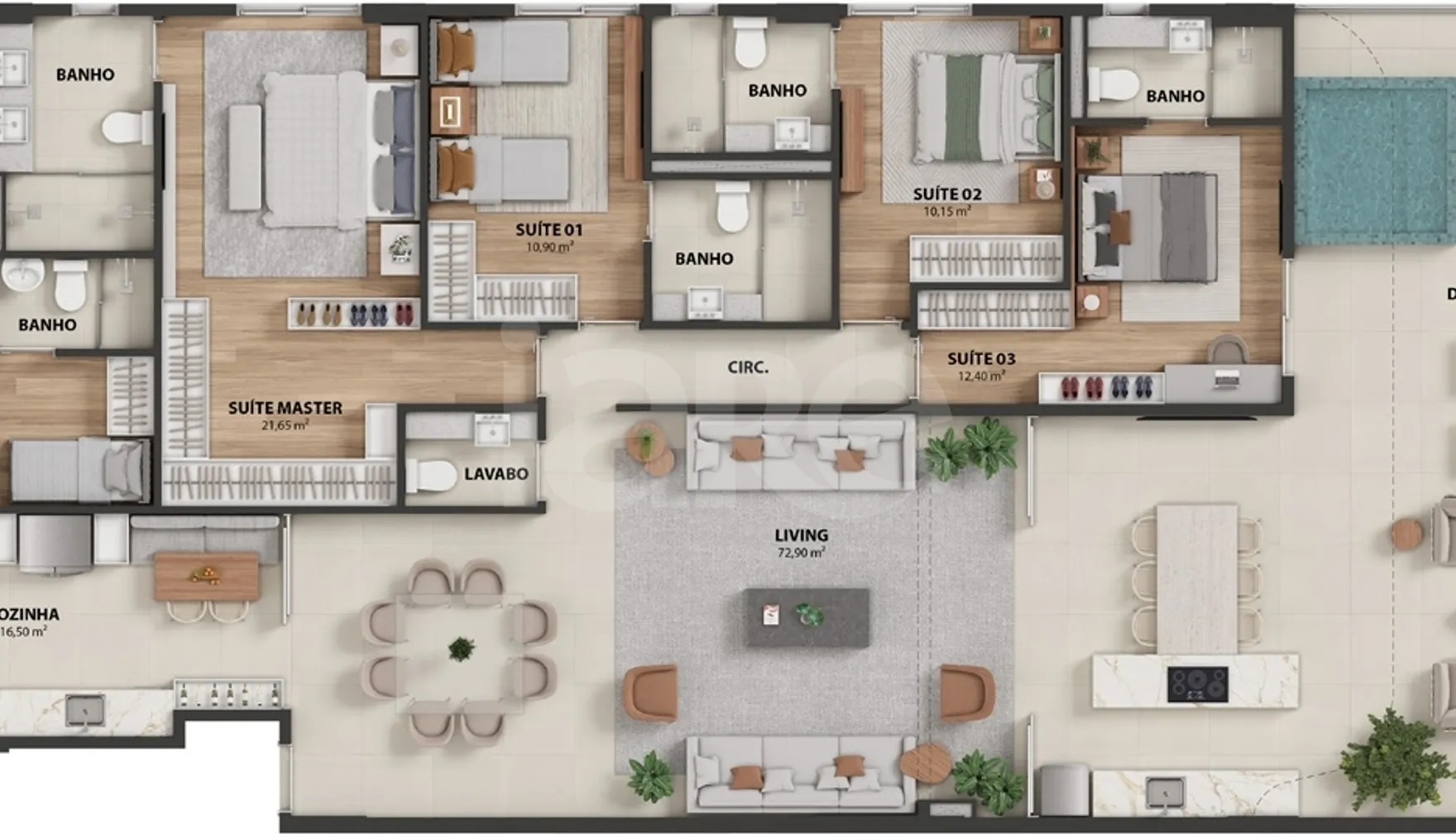Planta — Apartamento 227,61 m²