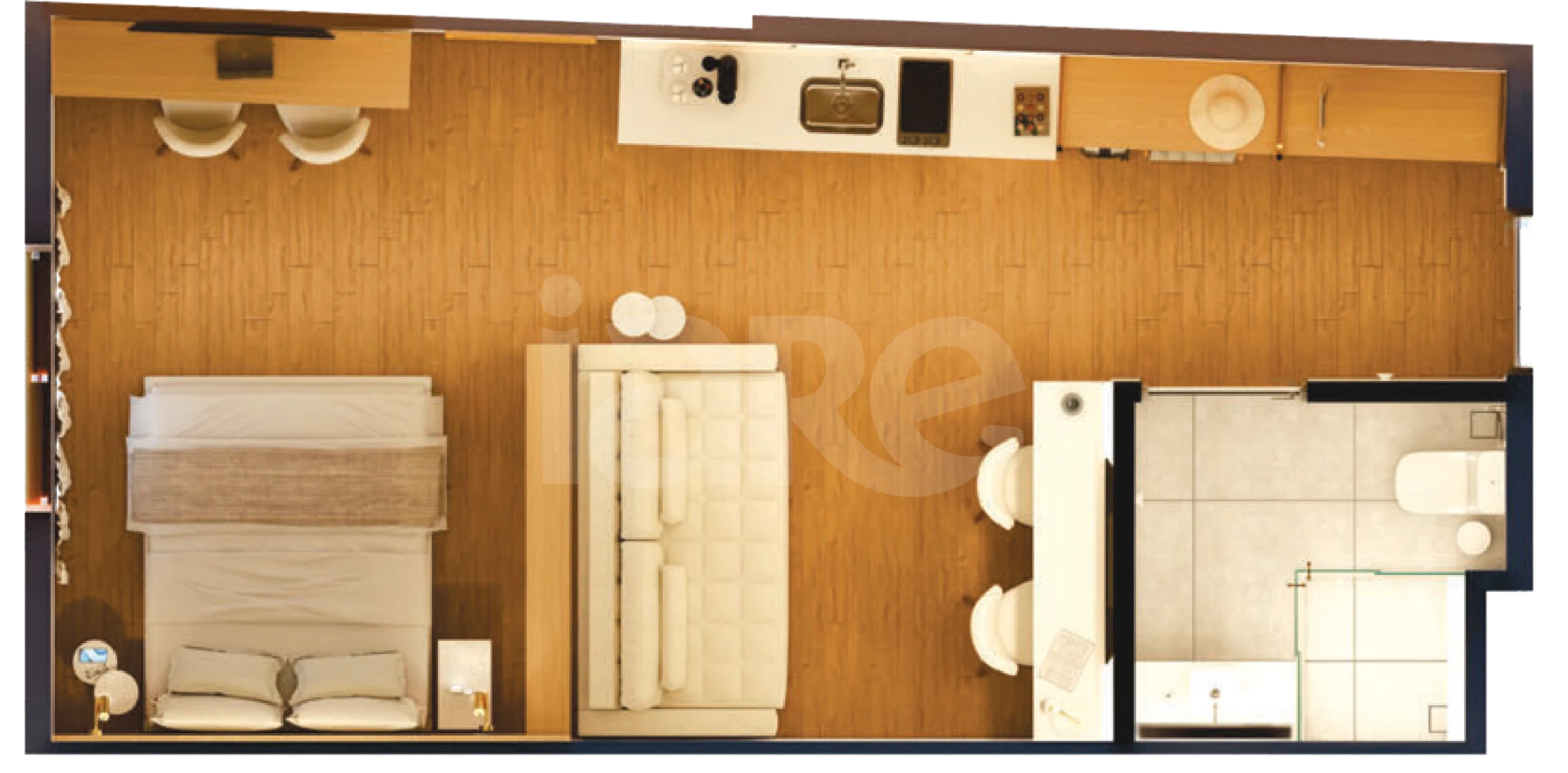 Planta — Studio 34,83 m²