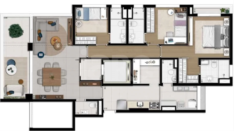 Planta — Apartamento 127 m²