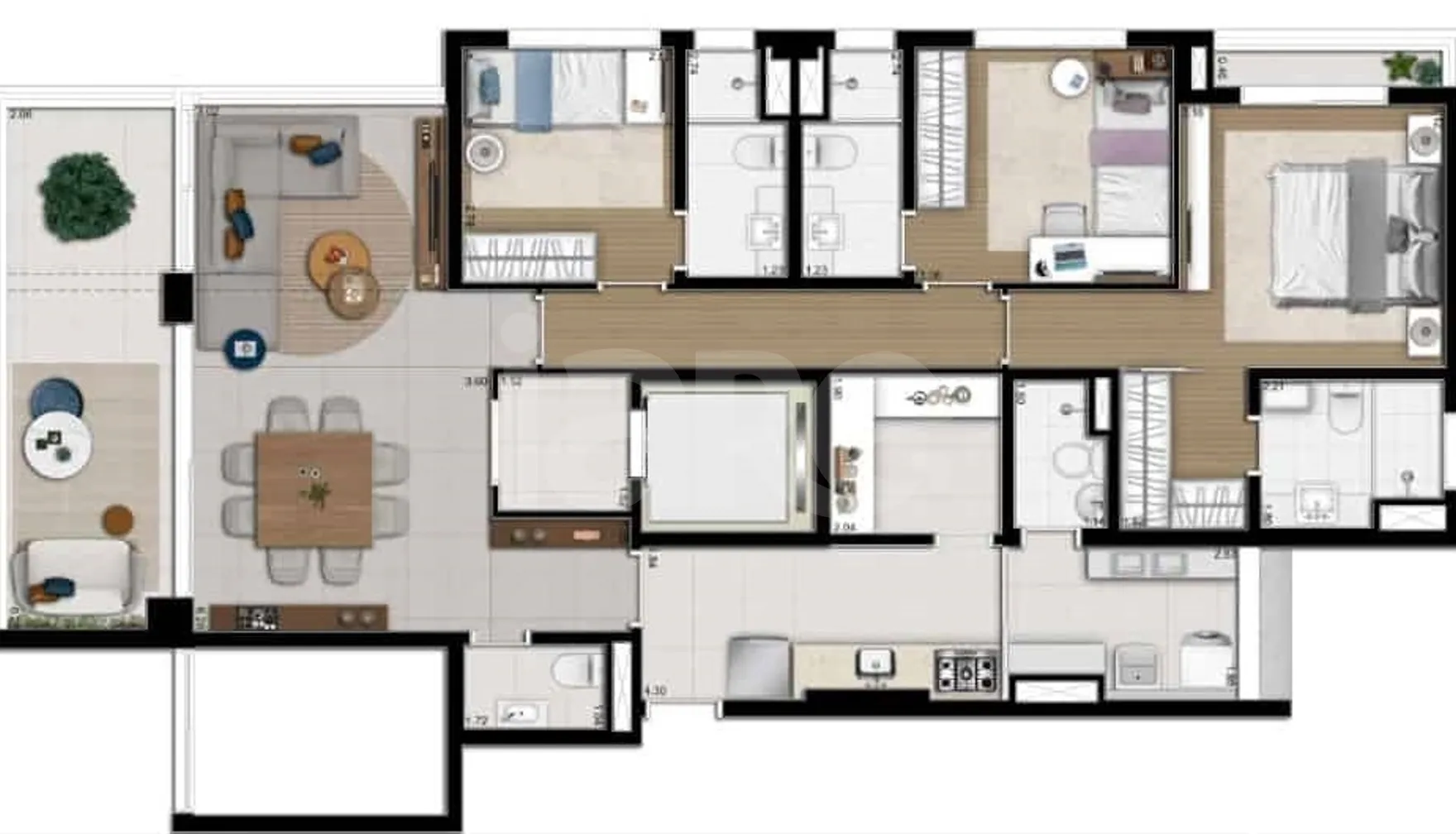 Planta — Apartamento 127 m²