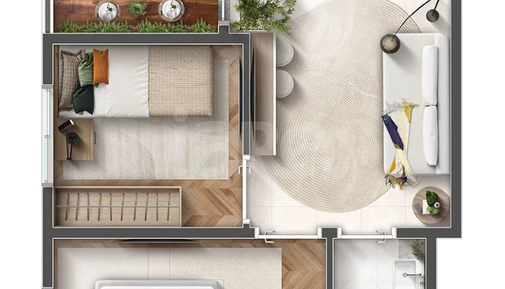 Planta — Apartamento 35,73 m²